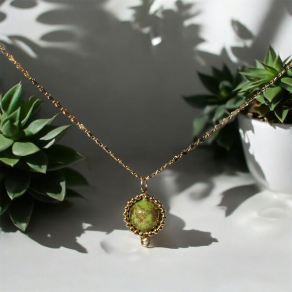 Cadena de Oro Laminado y Colgante de Murano Redondo - Imagen 3