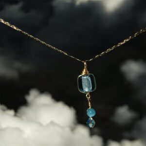 Murano Celeste con Lamina Plateada