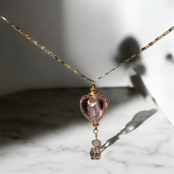 Corazón de Murano Rosado - Imagen 2