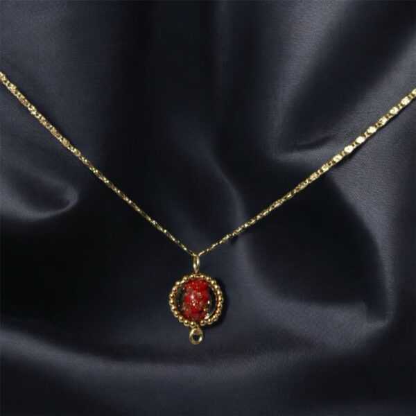 Cadena de Oro Laminado y Colgante de Murano Redondo - Imagen 2