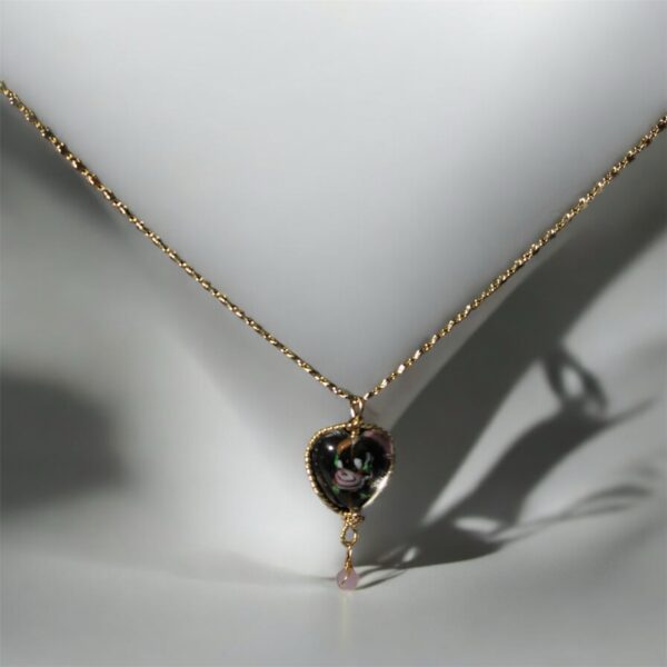 Corazón de Murano con Pequeña Flor