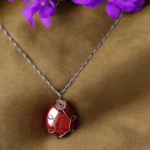 Jasper rojo cadena de plata 9.25