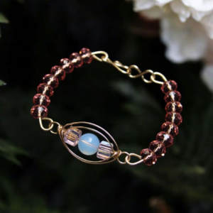Pulsera de Piedra Lunar y Cristal Rosa