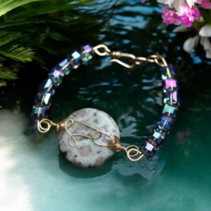 Pulsera de Jasper Sésamo y Cristal