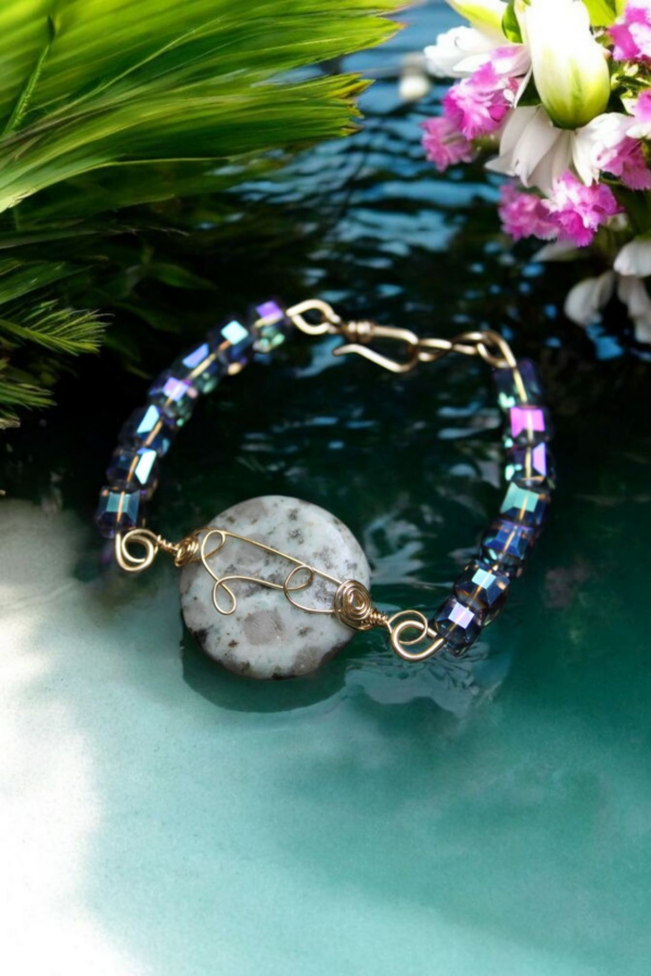 Pulsera de Jasper Sésamo y Cristal