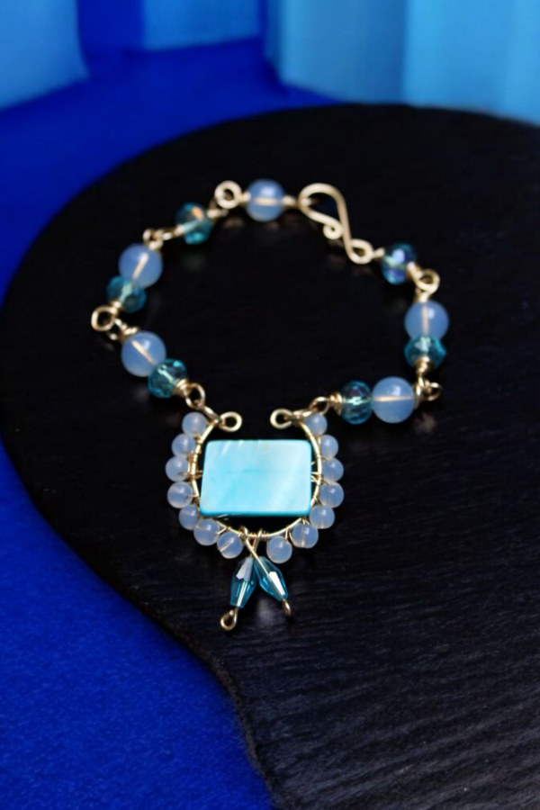 Pulsera Piedra Lunar, Concha Nácar - Imagen 2