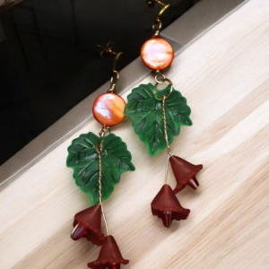Aretes Concha Nácar Naranja