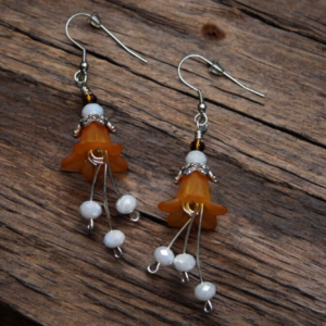 Aretes Flor naranja