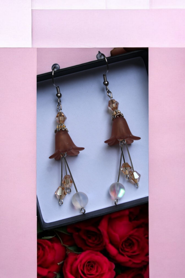 Aretes Flor Cocoa - Imagen 2
