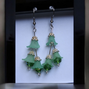 Aretes Flor Verde