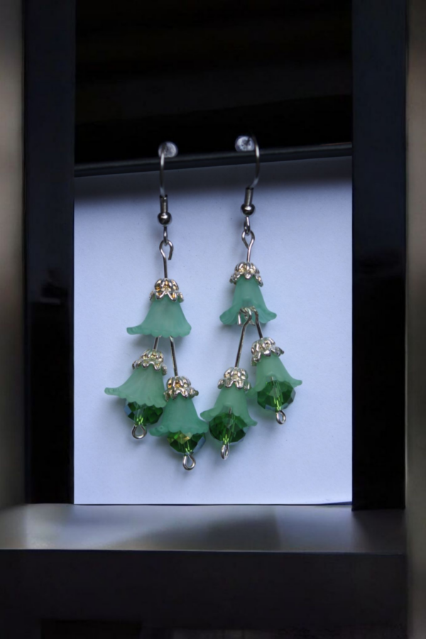 Aretes Flor Verde