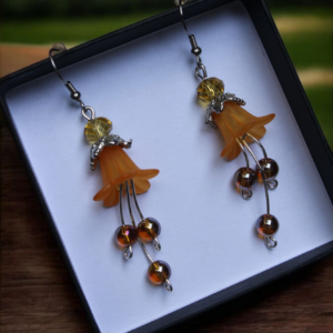 Aretes Flor Naranja